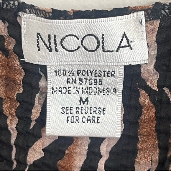 Women’s Nicola Tiger Striped Popcorn Stretch Tank Top Size Medium Brown & Black - Picture 2 of 7
